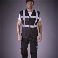 Hi vis polycotton cargo trousers with knee pad pockets (HV018T/3M)