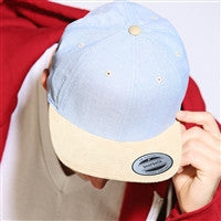 Chambray-suede snapback